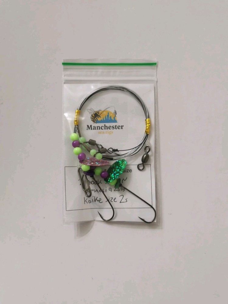 5x 2 hook flapper Sea rigs Amnesia Koike classic hooks & breakway clips pls read