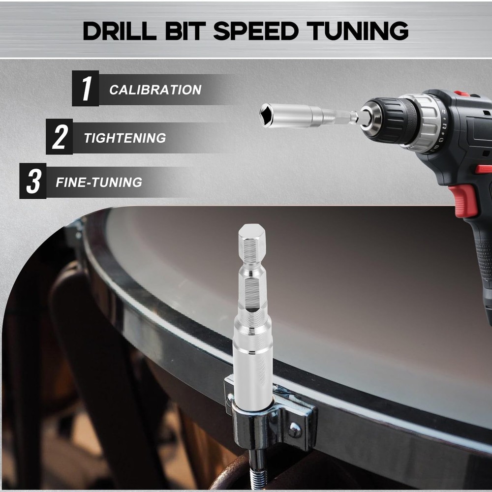 Drum Key Set, 4PCS Drum Tuning Kit with Drill Bit, Speed Drum Key, Standard D...