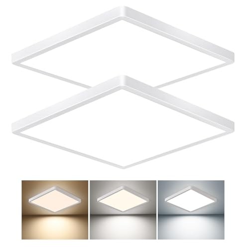 16 Inch Square LED Flush Mount Ceiling Light 2 Pack, 36W 3600LM, 16" 2PK White