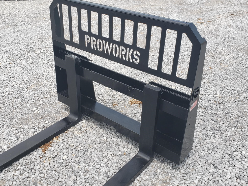 48" 4,000 Pound Pallet Forks Attachment Fits Skid Steer Quick Attach Loader
