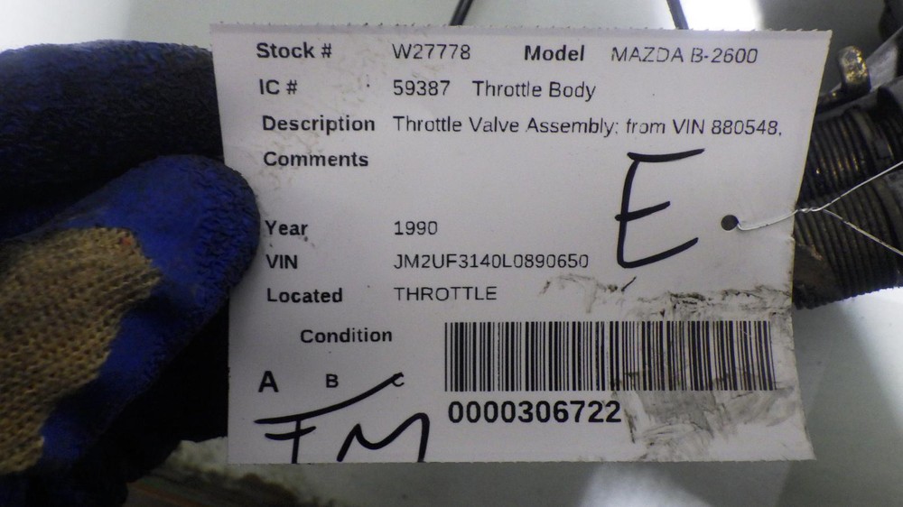 90 MAZDA B-2600 Throttle Body