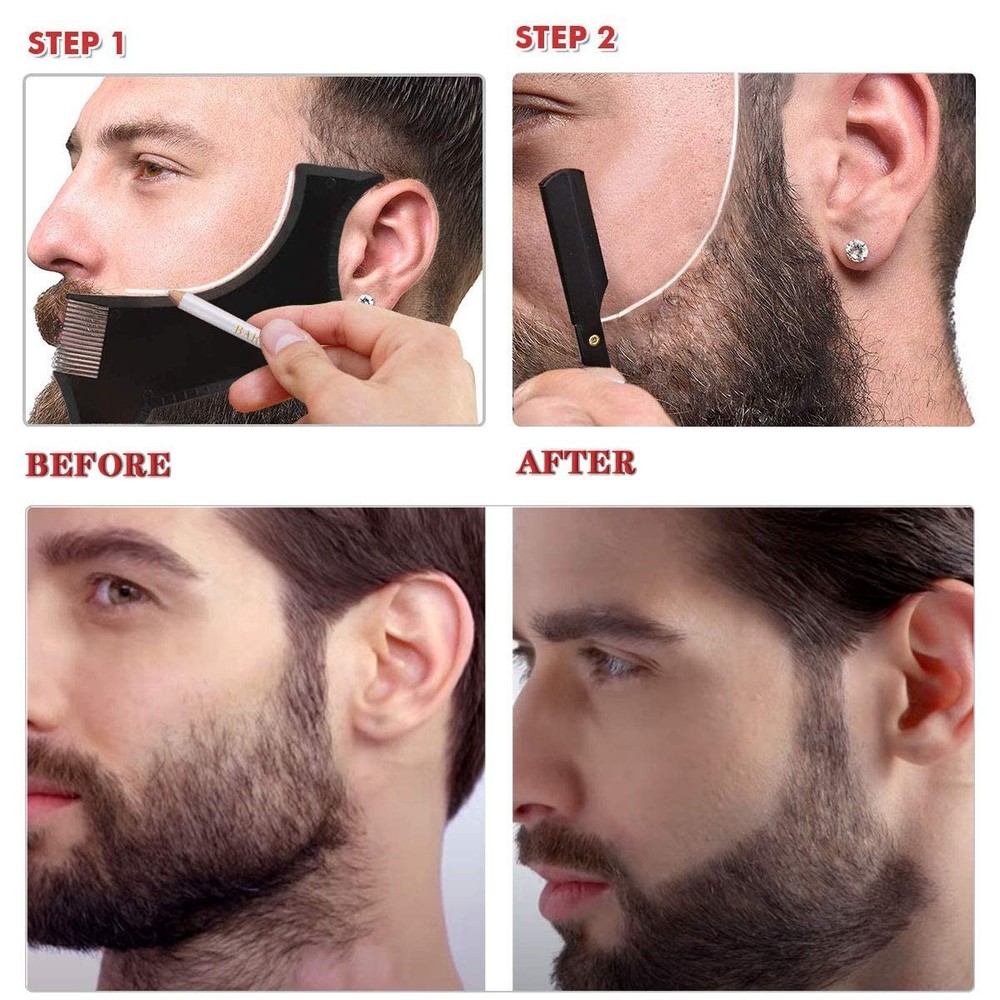 Beard Shaper, Shaping Tools, Include Template Guide, 16 Piece Set