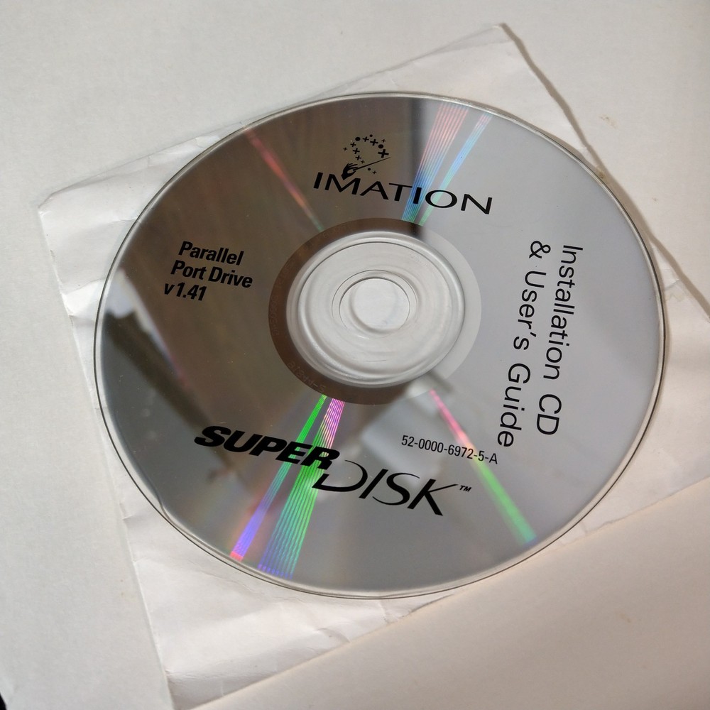Imation Super Disk Drive PARALLEL External PC-Mac 120 MB with 5 Disks, Software