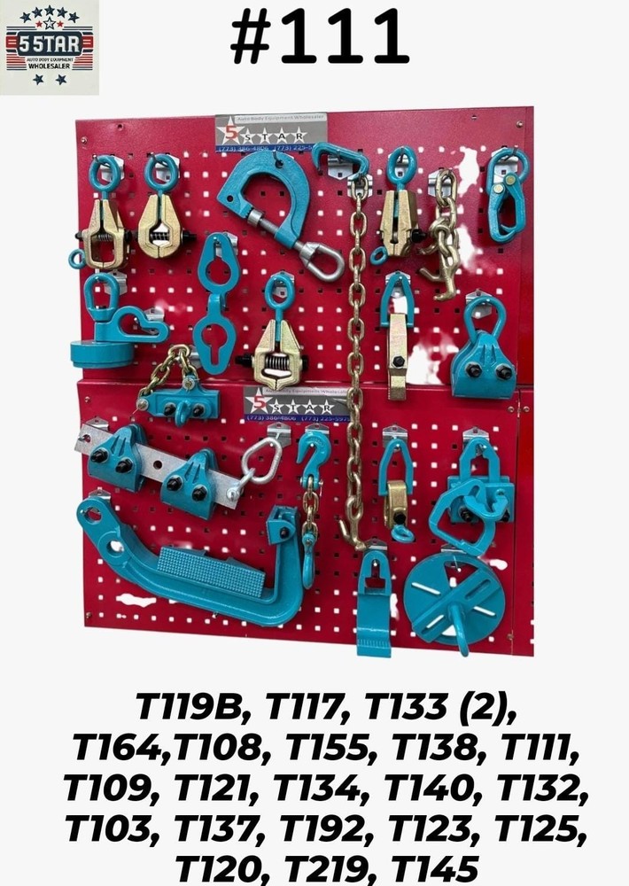 Set# 111 22  PIECE  AUTO BODY FRAME MACHINE PULLING TOOLS & CLAMPS VALUE SET