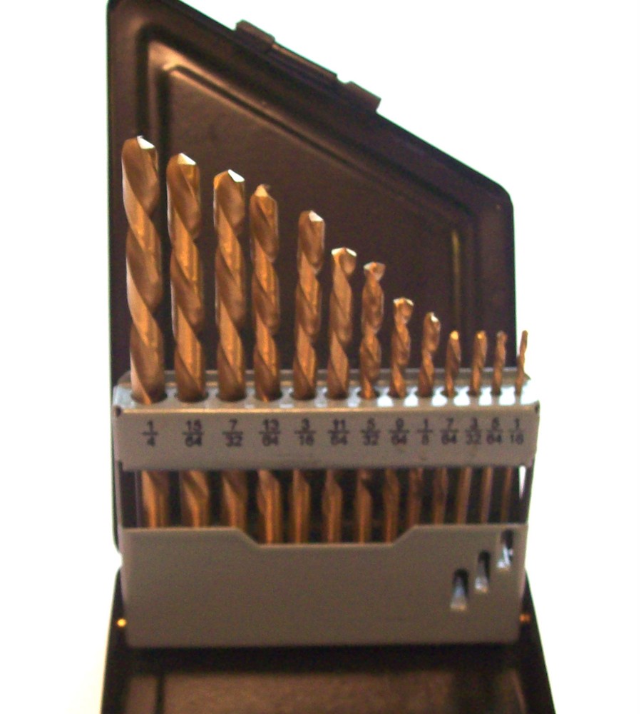 13pc LEFT HAND TITANIUM HSS M2 DRILL BIT SET NEIKO USA