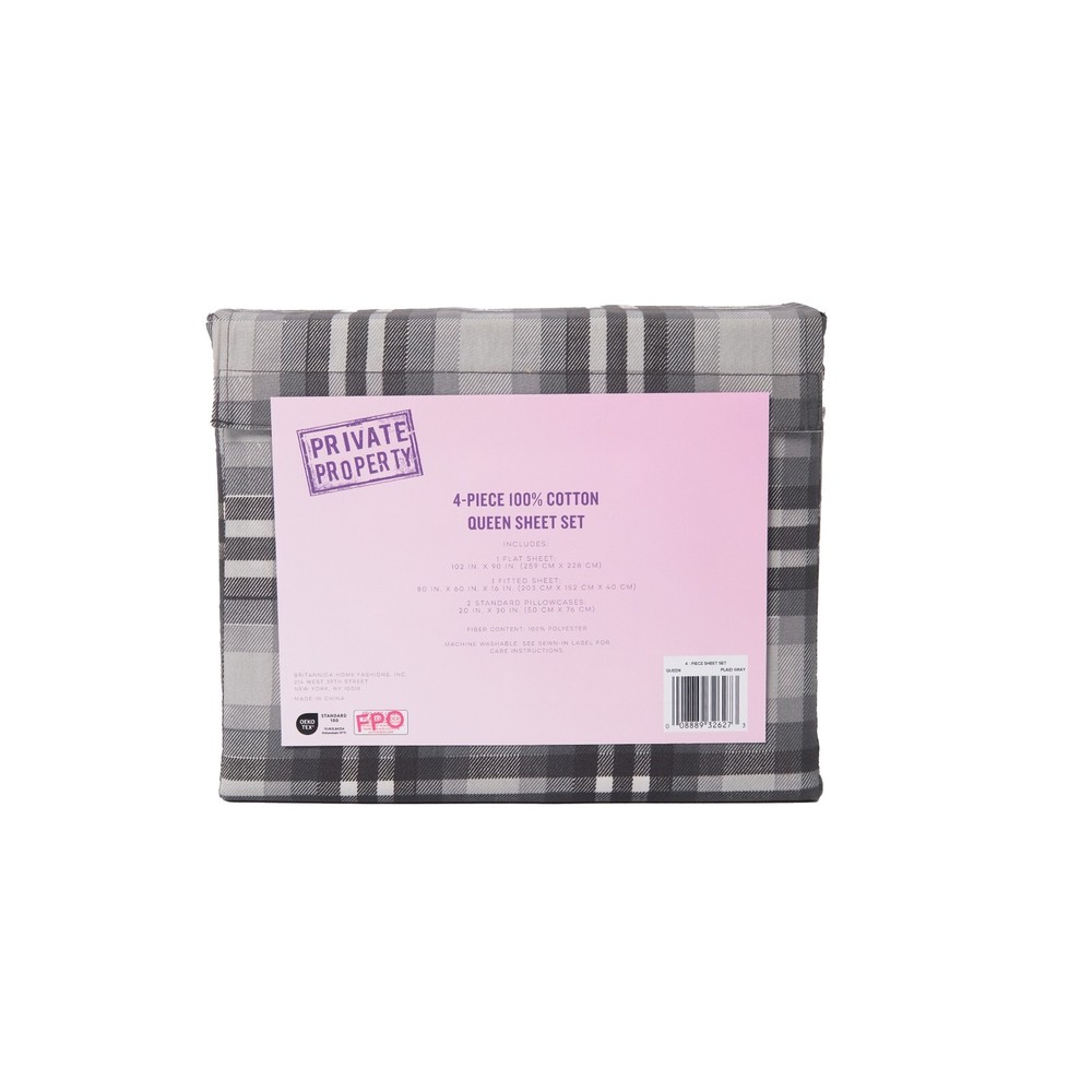 Private Property 100% Cotton Sheet Set with Printed Pattern