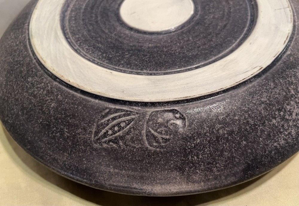Studio Pottery Bowl Incised Design Signed