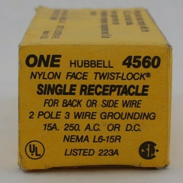 Hubbell 4560 Twist-Lock Single Receptacle
