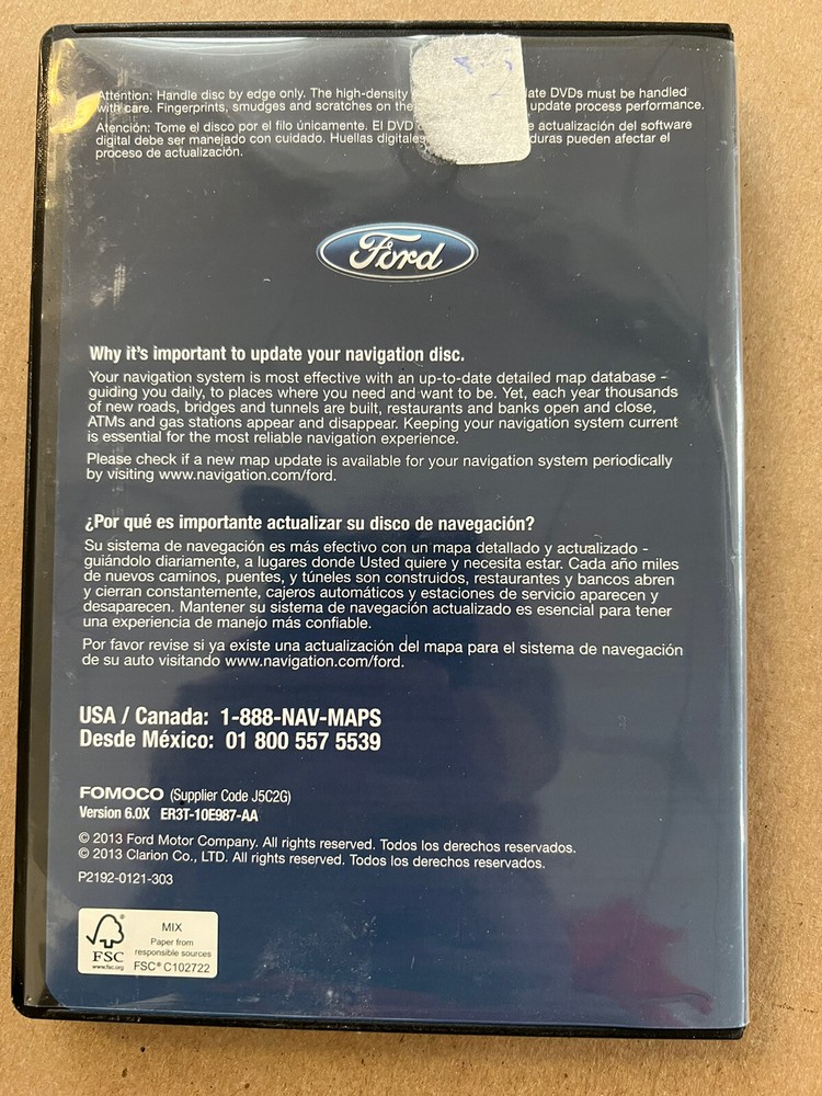 2011 Ford Fusion Software Application Update & Navigation Map Update V6.0X