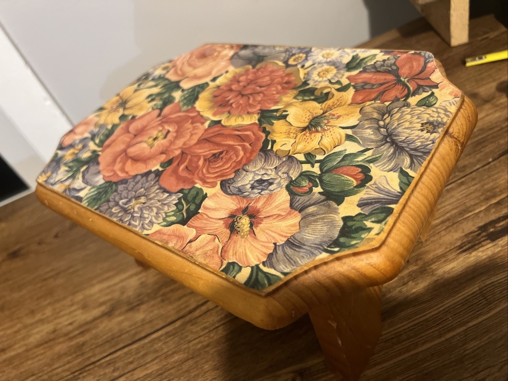 Vintage Floral Foot Stool