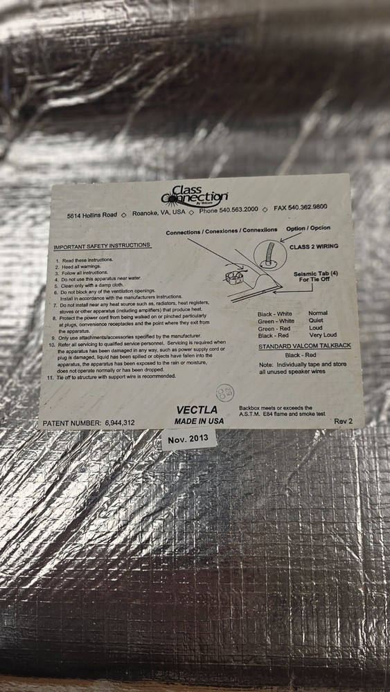 VALCOM VECTLA Lay-In 2′ x 2′ Ceiling Speaker