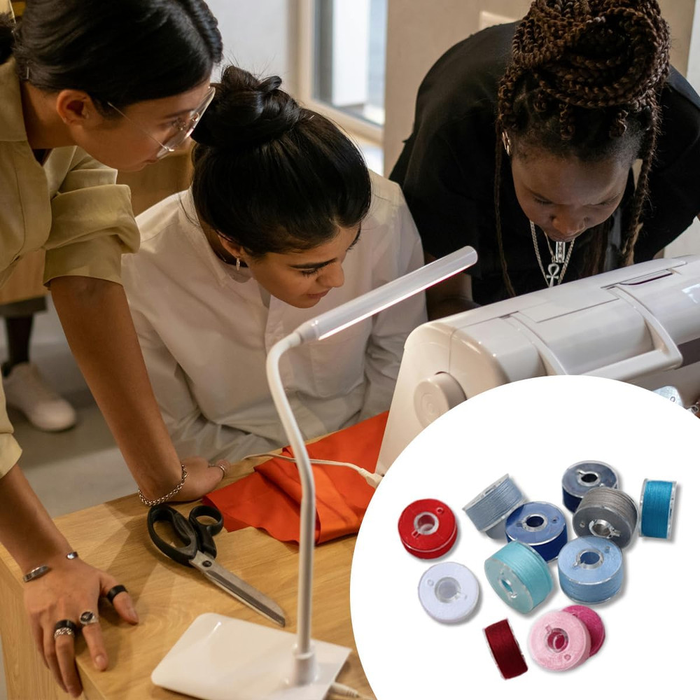 36 Pcs Bobbins and Sewing Threads with Bobbin Case, Assorted Colors Sewing Threa