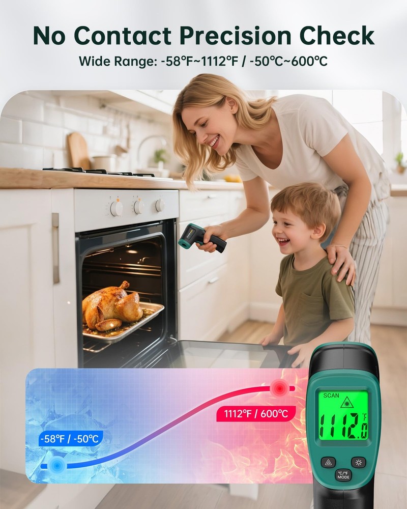 ERICKHILL ROOKCORE Infrared Thermometer -50℃~600℃ Adjustable Backlit LCD