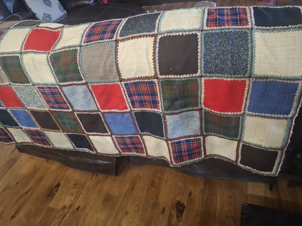 Wool Patchwork Quilt 69 Inches X 51 Inches