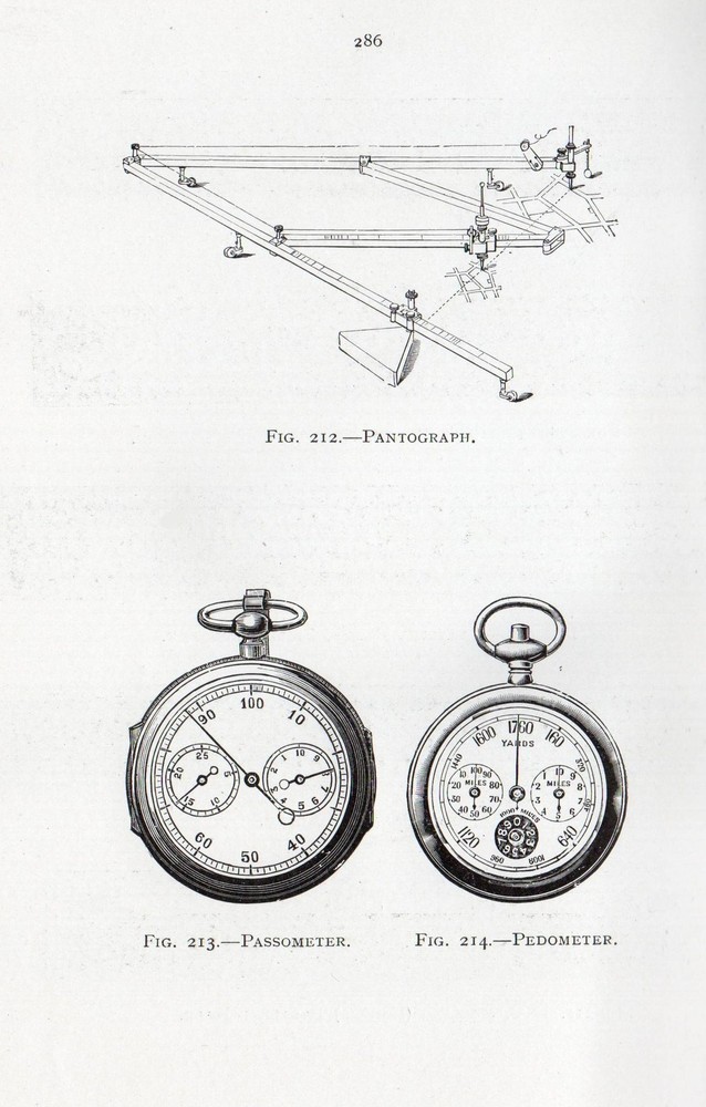 1921 PRINT ~ PANTOGRAPH PASSOMETER PEDOMETER REVERSE PARALLEL RULERS