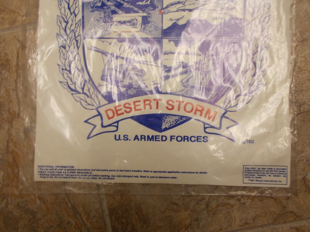 OPERATION DESERT STORM, US ARMED FORCES IRON-ON TRANSFER