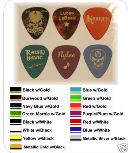 6 Brand New Custom Personalized Engraved Guitar Picks