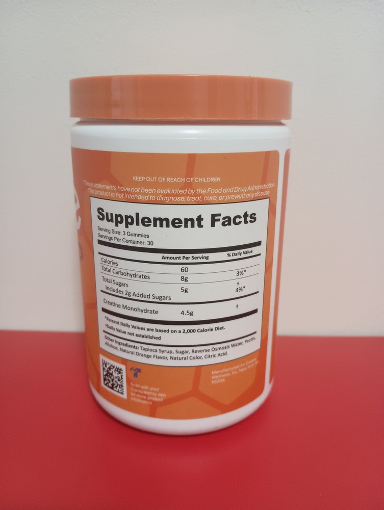 (2-Pack) Create Creatine Gummies, Orange 180 Unit