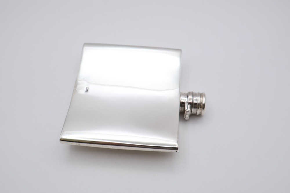 Quality Antique Solid Silver Hip Flask Hallmarked Birmingham 1892