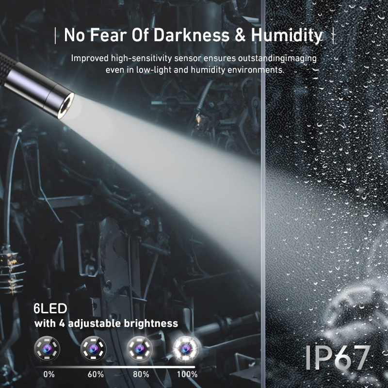 Ralcam Joystick 5" Endoscope Camera with Light Inspection Camera 360° Borescope