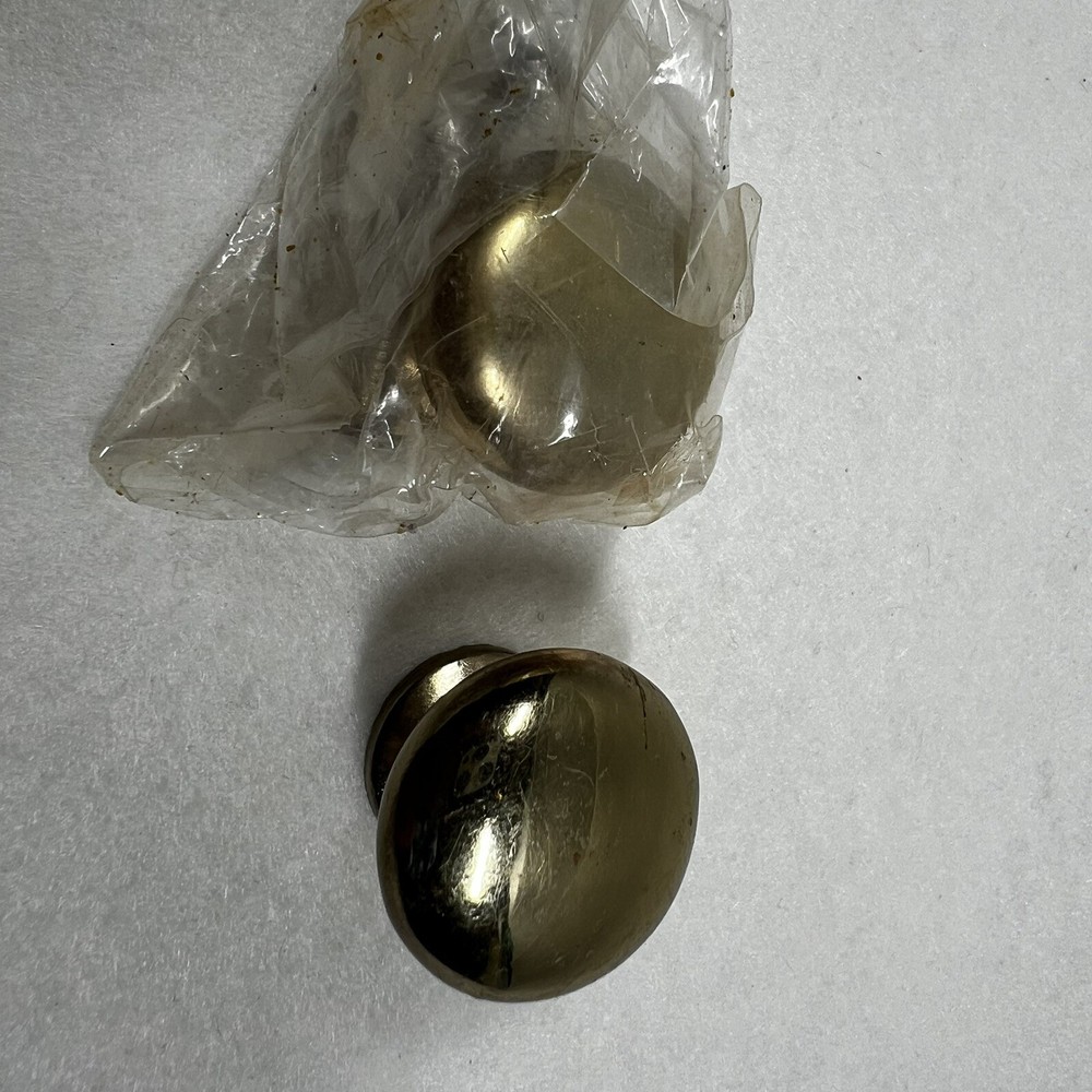 Lot of 3 Solid Brass Cabinet Drawer Knobs Pulls with Screws Vintage 70s