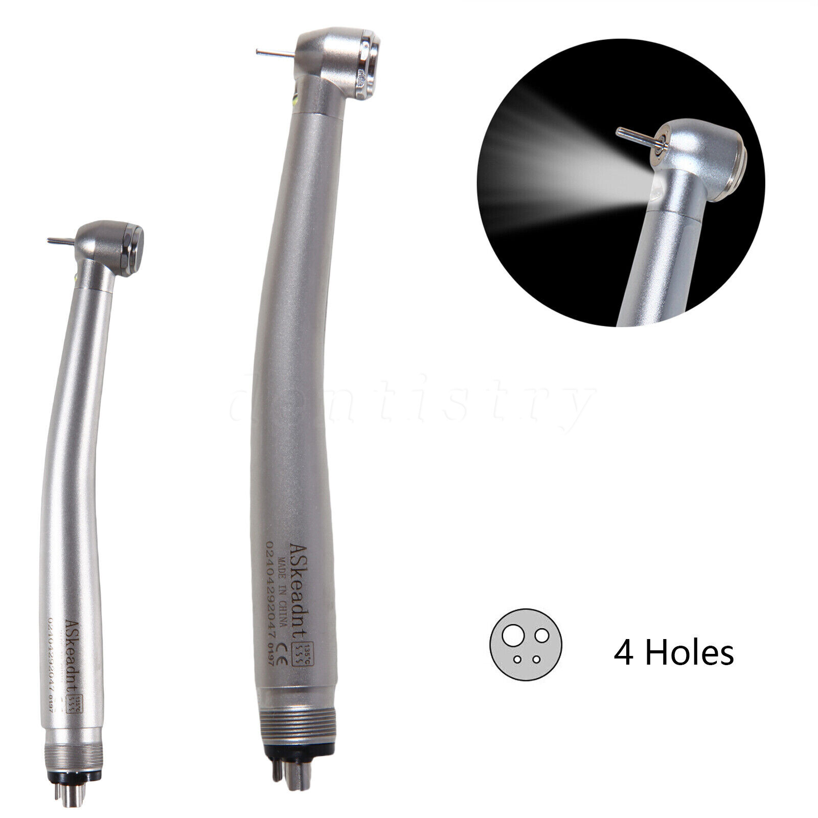 Pieza de mano alta velocidad de fibra óptica LED dental estilo NSK 4 agujeros