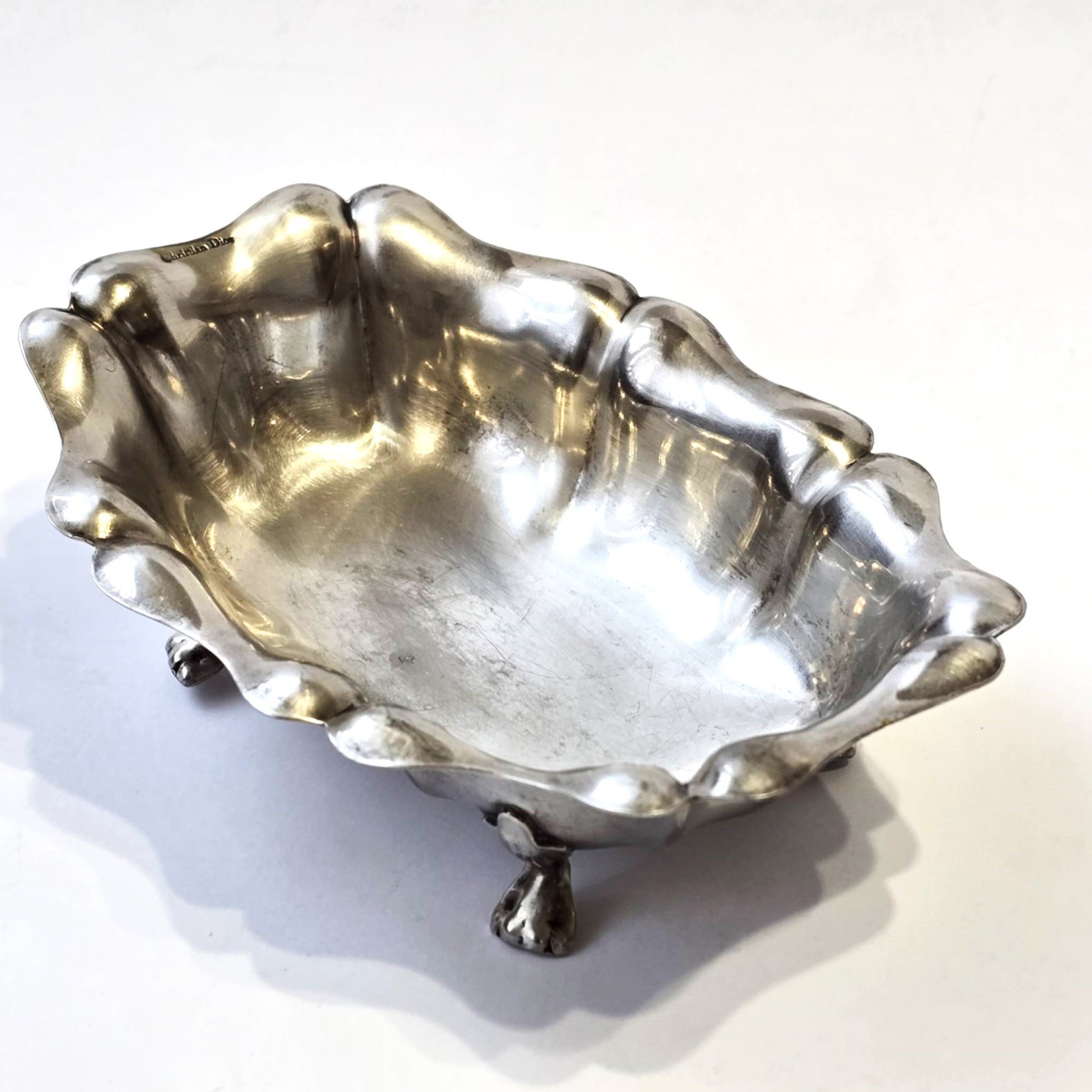 Christian Dior Silver Plated Footed Bowl Vintage Trinket Vanity Dish