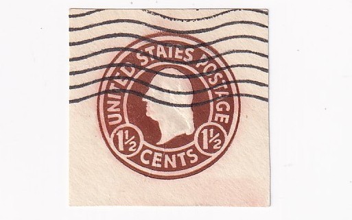 STAMP SCOTT U481 "Washington-White Paper" 1 1/2 CENT 1925 USED WAVE CANCEL - H