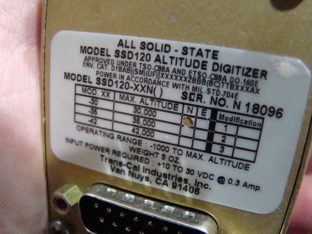 USED All Solid State Altitude Digitizer PN: SSD120