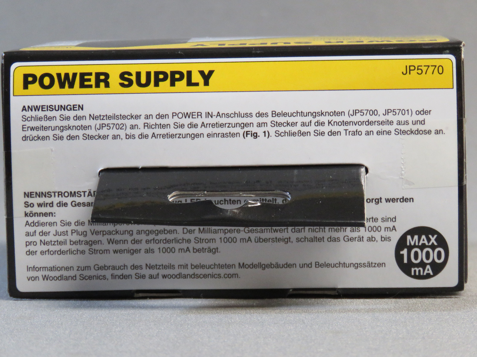 WOODLAND SCENICS POWER SUPPLY FOR JUST PLUG LIGHTING SYSTEM wds 24 VDC WDS5770