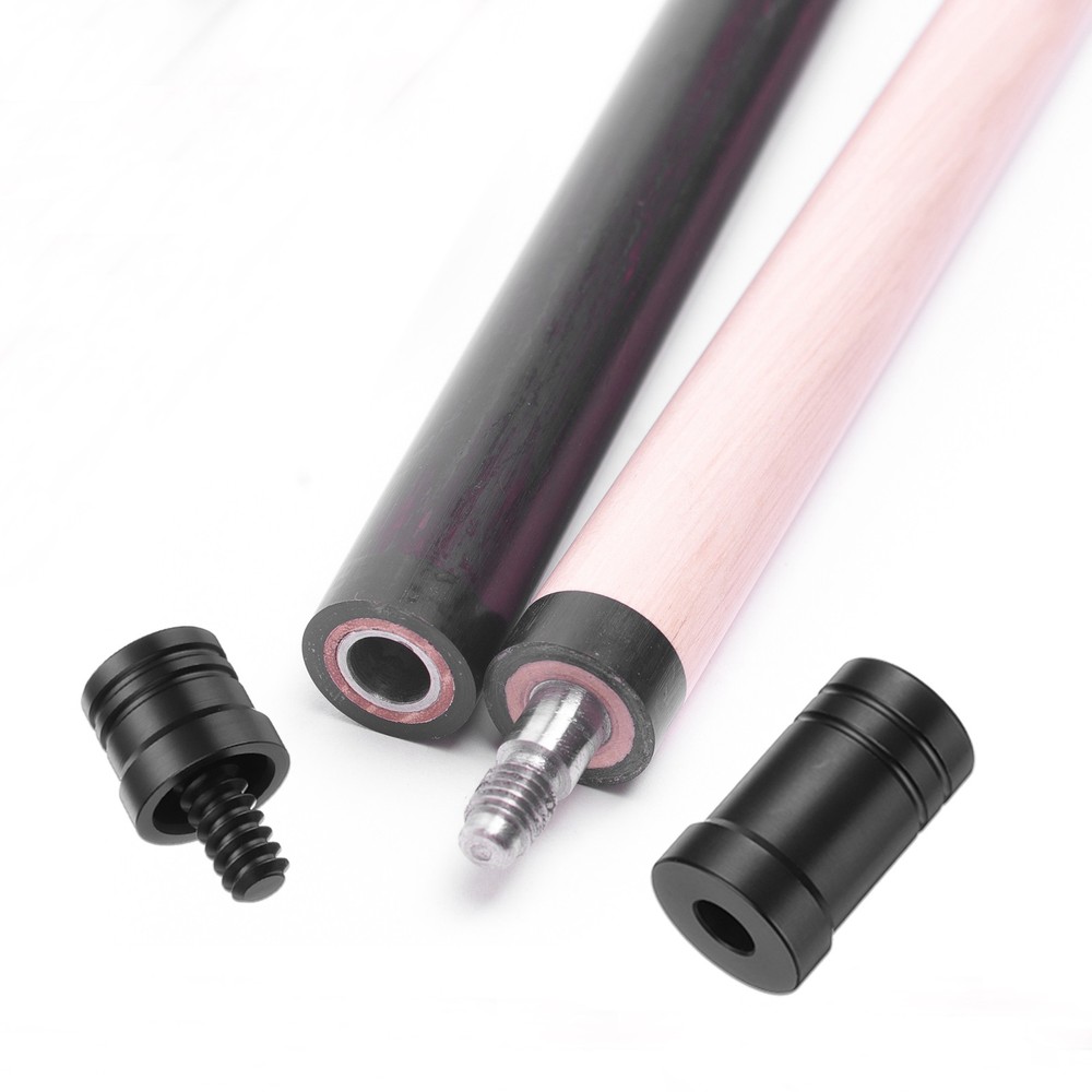 2Pcs Pool Cue Joint Protector 3/8x10 Billiard Cue Joint Thread Cap Black