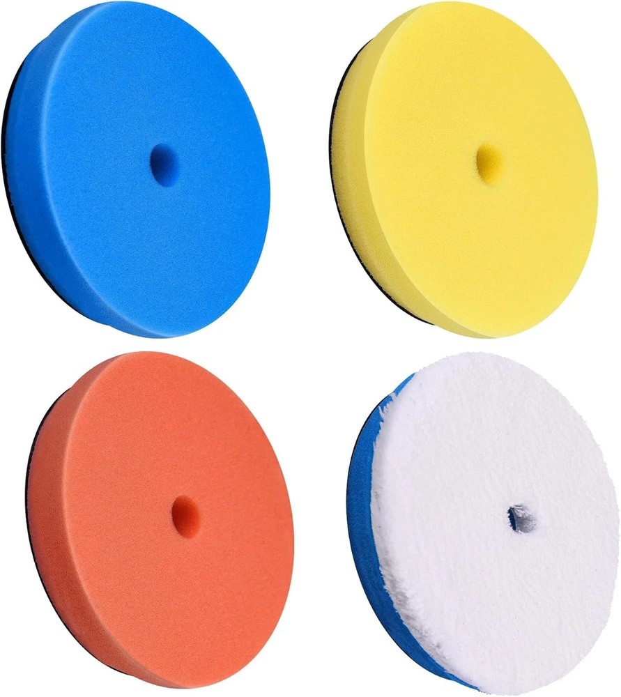 4 Pieces Buffing Polishing Pads 6 Inch Orbital Buffer Pads Hook and Loop Buff...