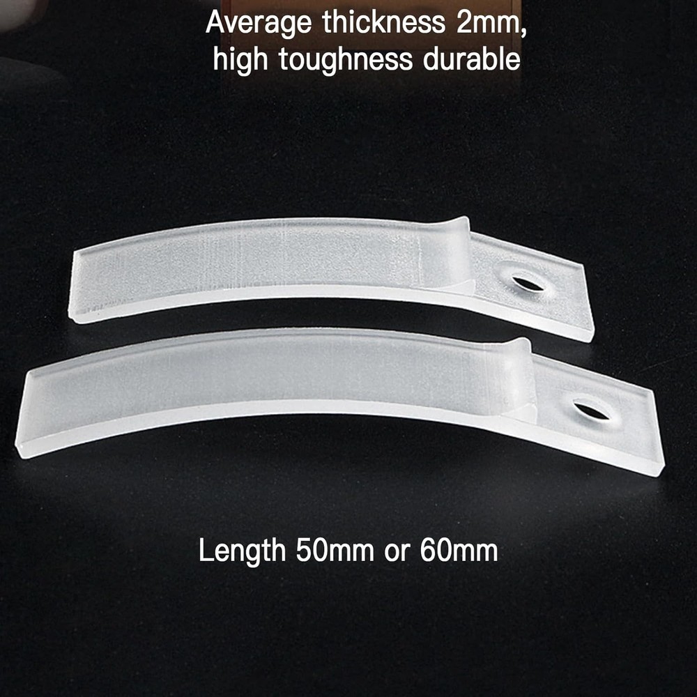 20Pcs Non-Slip Drawer Stops, Clear PVC Plastic Rectangular-50mm,