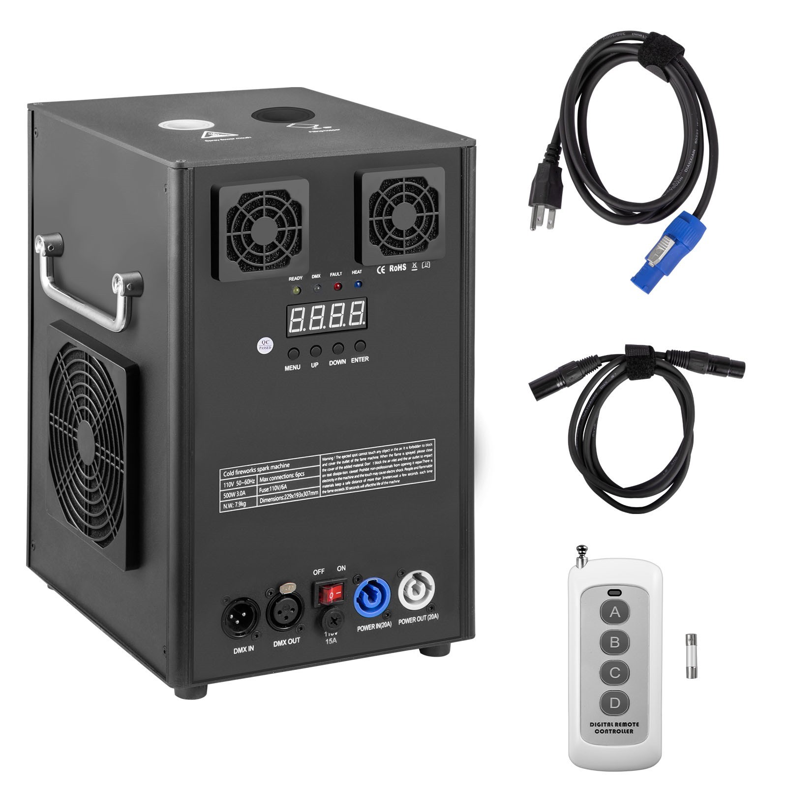 Uimoso Large Cold Spark Firework Machine 700W DMX Stage 6.6-9.8ft DJ Event Party