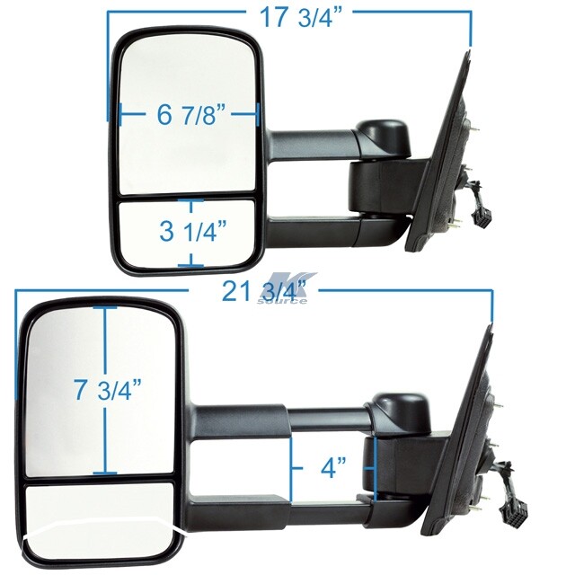 Fit System K Source 6214748G Towing Mirrors Sierra/Silver