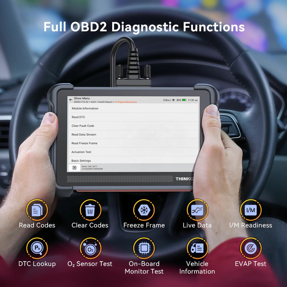 ThinkScan 672 Full OBD2 Scanner Car System Diagnostic Tool 28+Reset W/ Endoscope