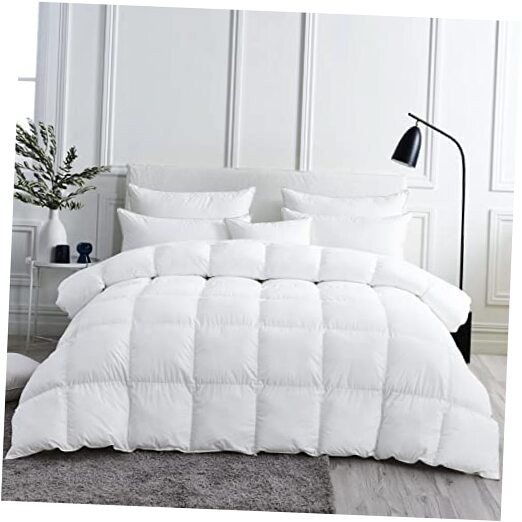 Luxurious White Solid Medium Weight Queen White (Medium Weight) / All-season