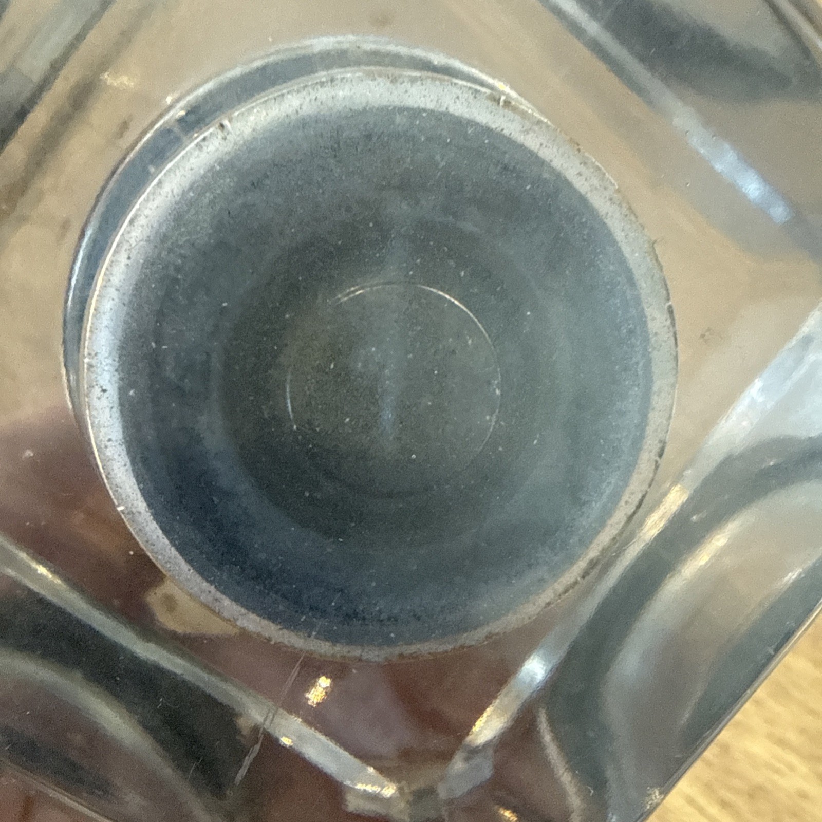 NON SPILLING INKWELL LATE 1800’s Early 1900’s GLASS WITH METAL COLLAR & CAP