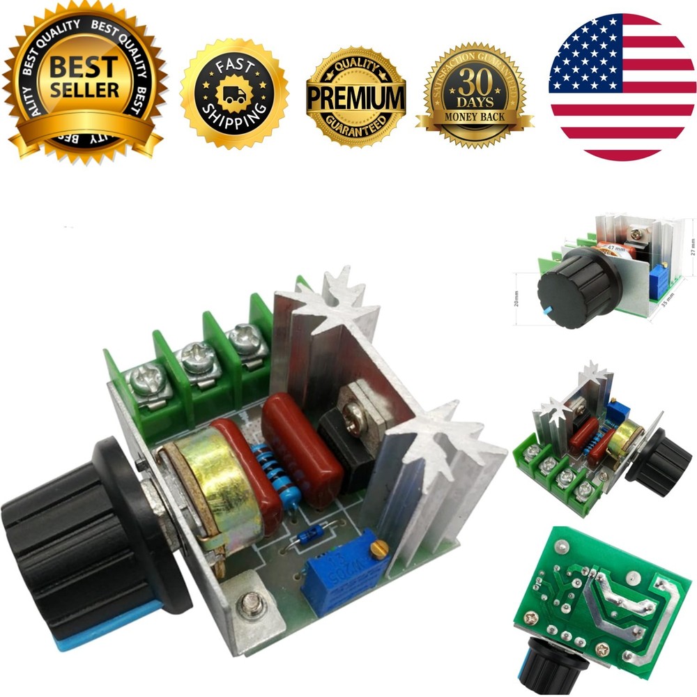Compact 2000W PWM AC Motor Speed Control Module - Voltage Adjustable 50-220V