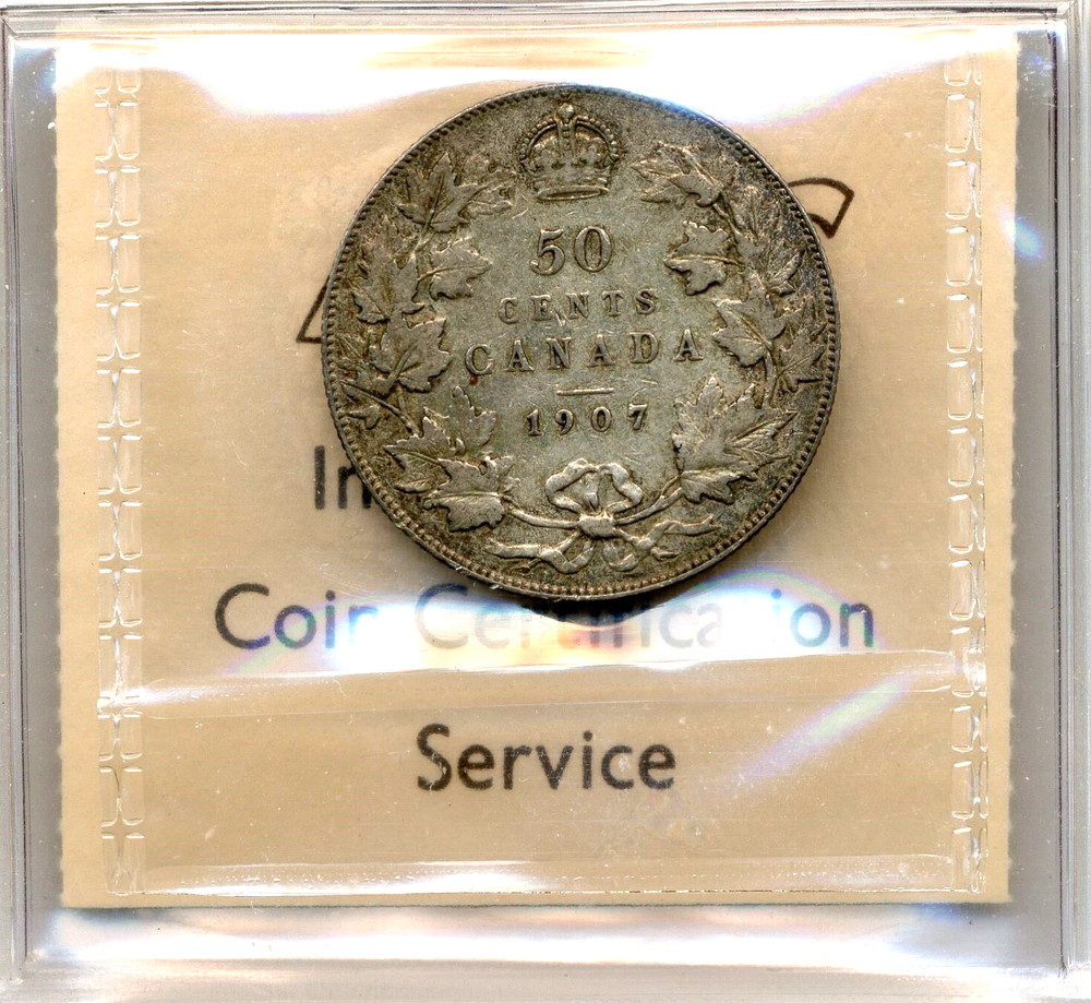 1907 Canada 50 Cent - Very Fine, ICCS VF30