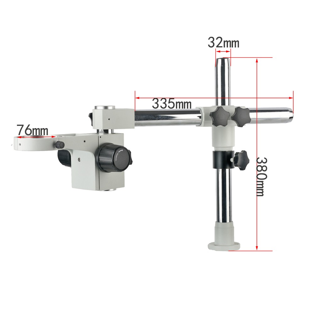 Single Arm Microscope White Bracket Lens Aperture 76mm Horizontal Movement