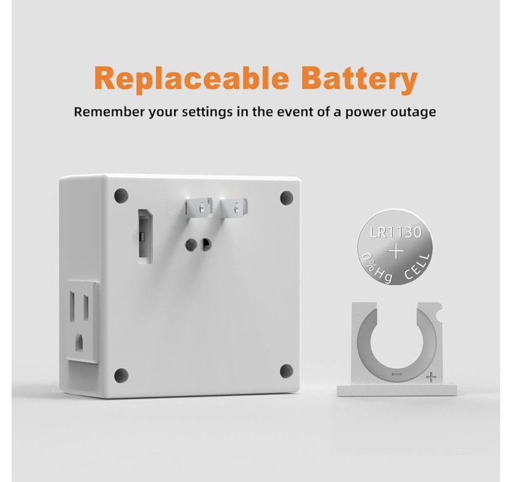 Indoor Digital Light Timer, 7 Day Programmable Plug in Outlet 2...