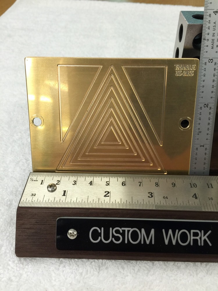 TRIANGLE ENGINEERING SYMBOL SOLID BRASS ENGRAVING PLATE FOR NEW HERMES FONT TRAY