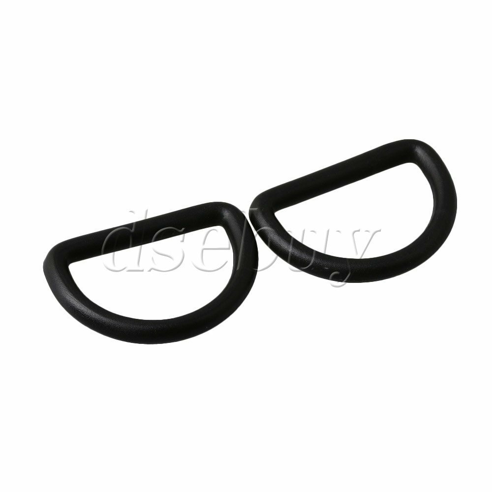 60x D Ring Adjustable Black Plastic Buckle for Bag Webbing 25mm Inner Diameter