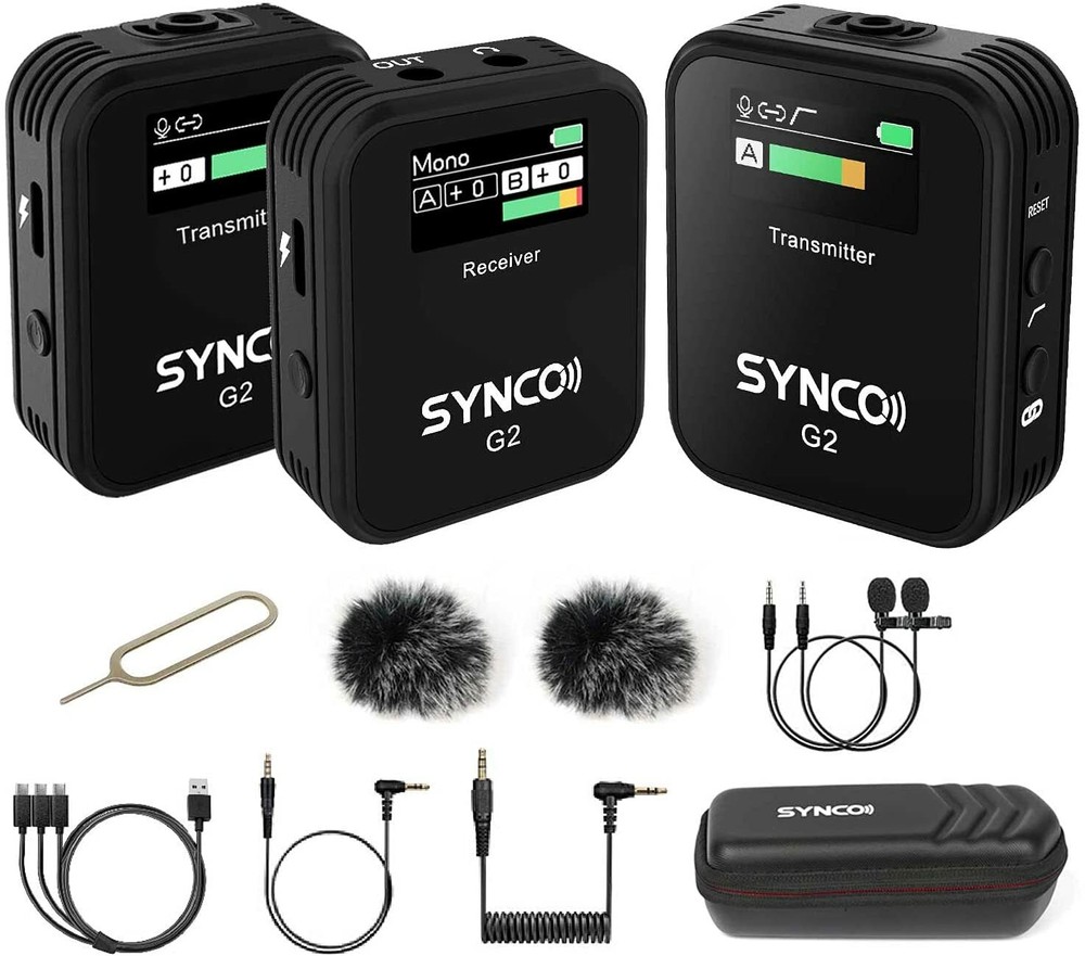 US SYNCO G2(A2) Wireless Lavalier Microphone System for Camera Tablet Phone Vlog