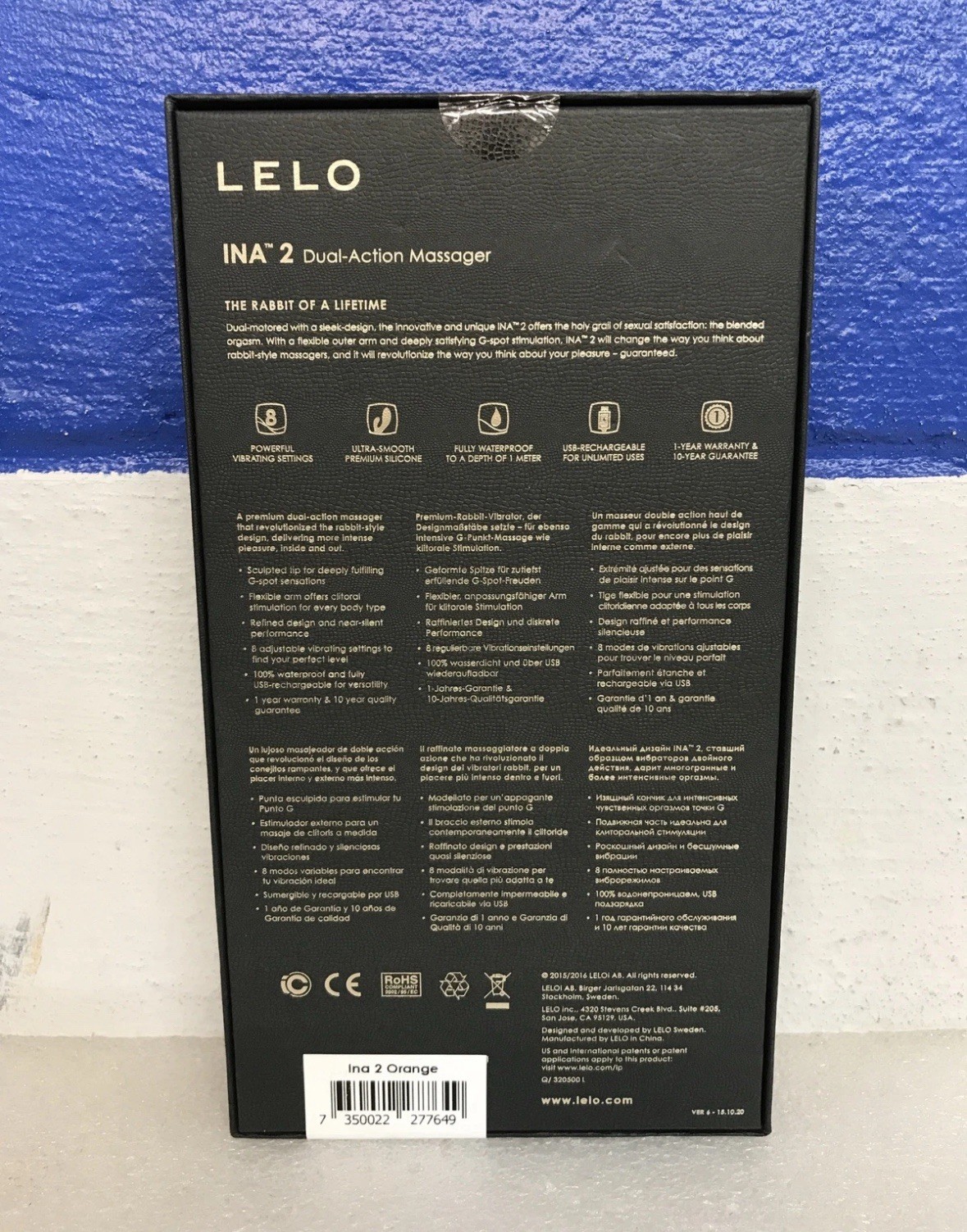 LELO INA 2 Dual Action Personal Massager Orange New Sealed
