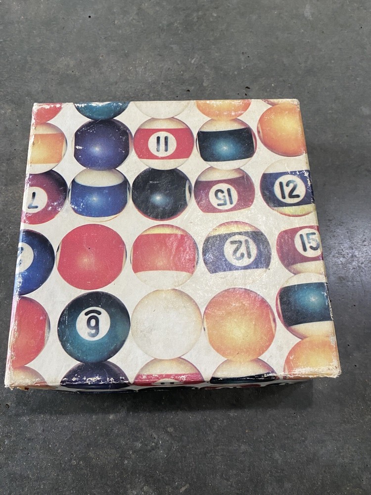 Vintage Mini Miniature Pool Balls in Box Incomplete