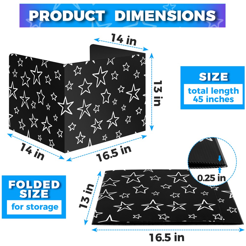 22-Pack Desk Dividers for Students - Star Design Durable & Waterproof Plastic