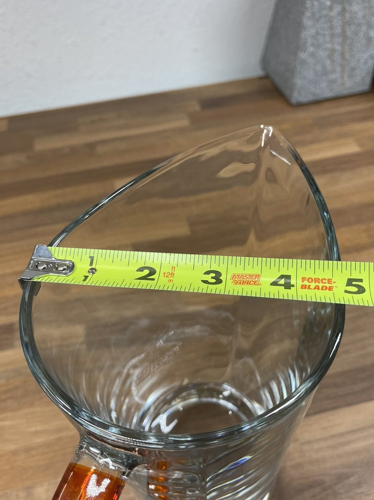Modern Form Clear Glass Pitcher with Amber Handle