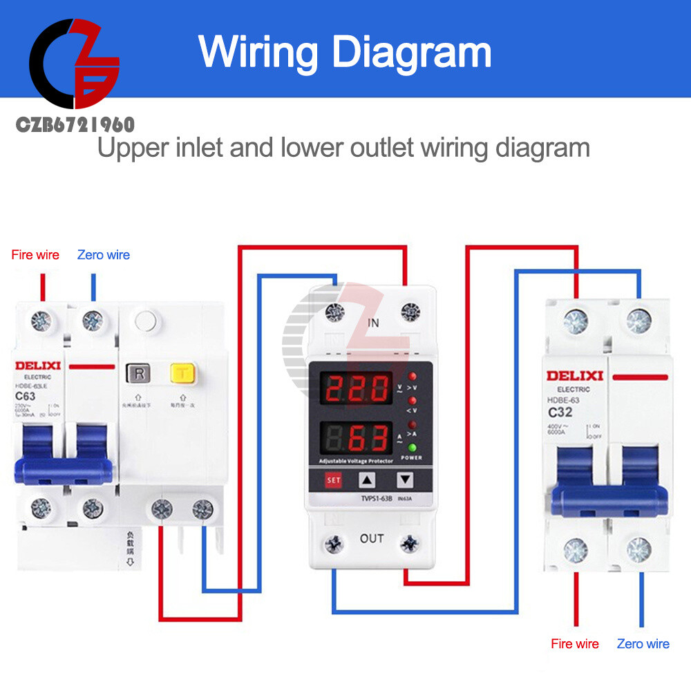 AC220/110V 40/63/80A Over Under Voltage Switch Protector Over Current Protection
